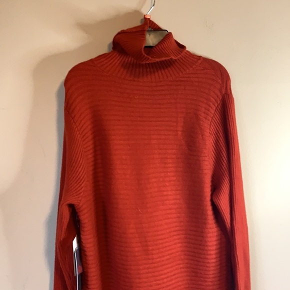 NWT Devotion by Cyrus Rust Ottoman Rib Knit Turtle Neck Tunic Sweater Small - Picture 5 of 10
